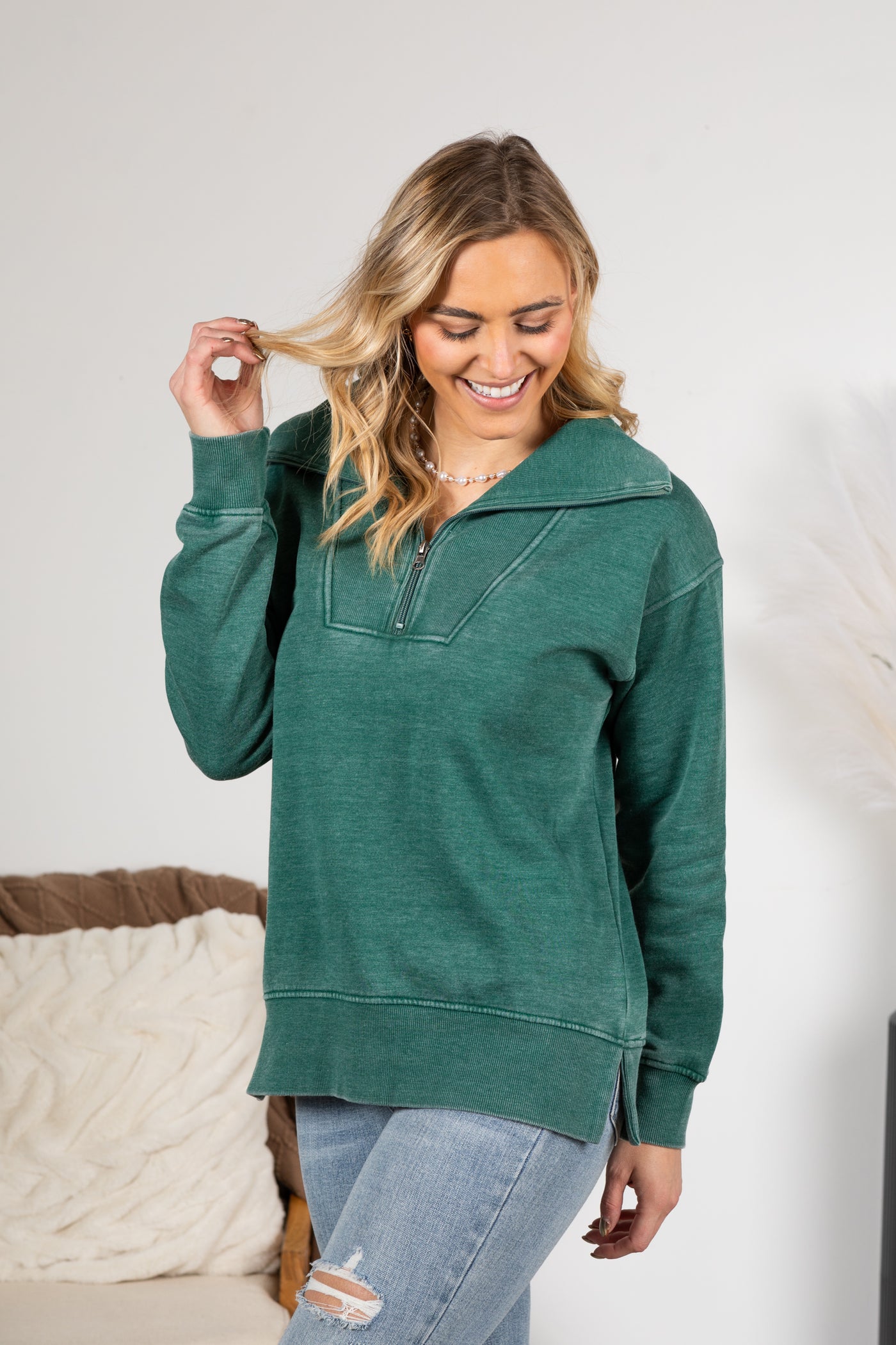 Cozy Campfire 1/4 Zip Pigment Dyed Pullover