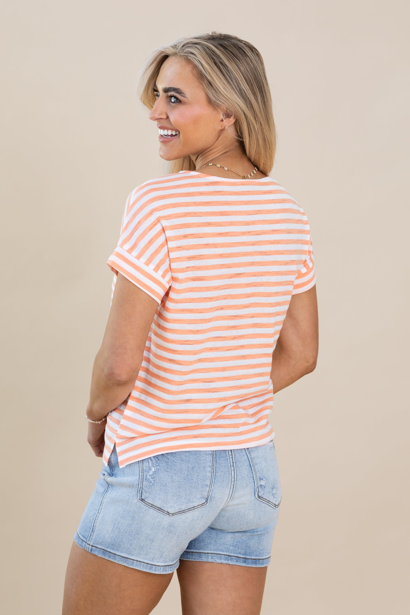 Stripe Pocket Short Sleeve T-Shirts