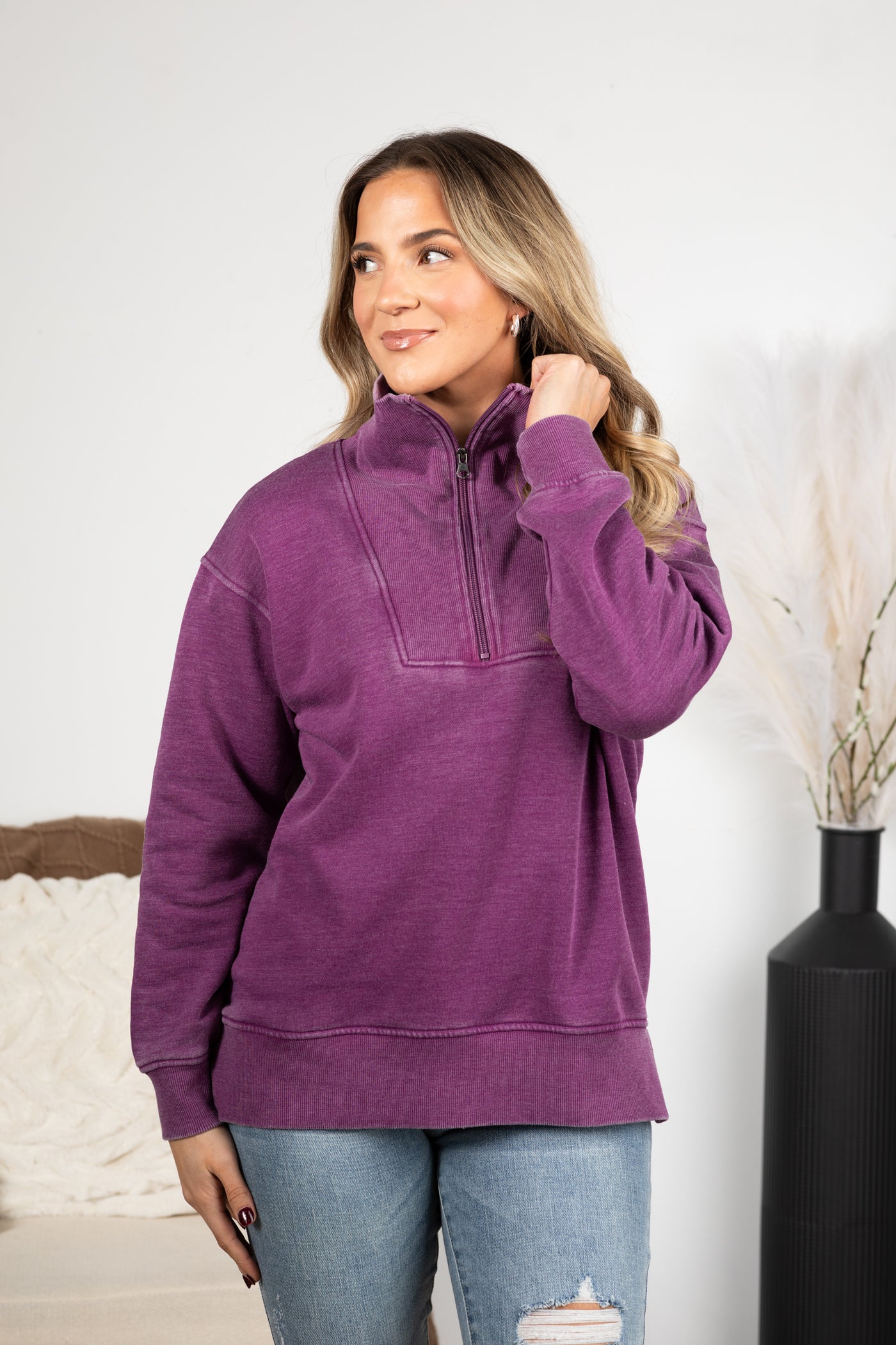 Cozy Campfire 1/4 Zip Pigment Dyed Pullover