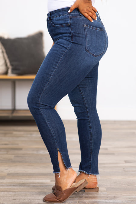 Judy Blue Dark Wash Jeans With Side Slit