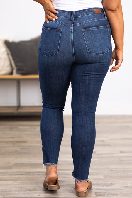 Judy Blue Dark Wash Jeans With Side Slit