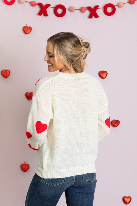 Heart Patch Pattern Sweater