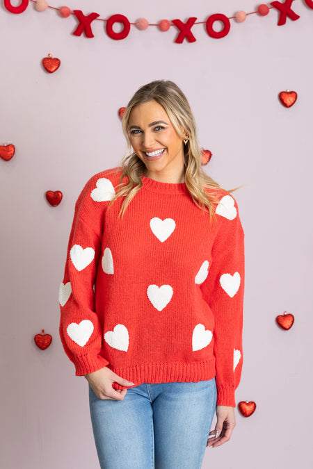 Heart Patch Pattern Sweater