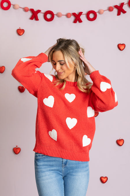 Heart Patch Pattern Sweater