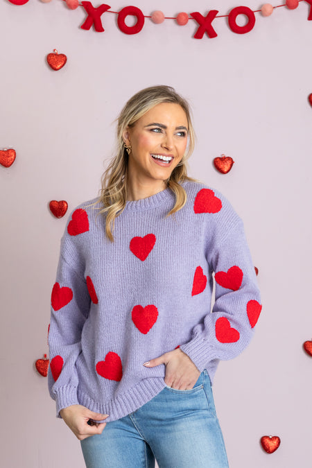 Heart Patch Pattern Sweater