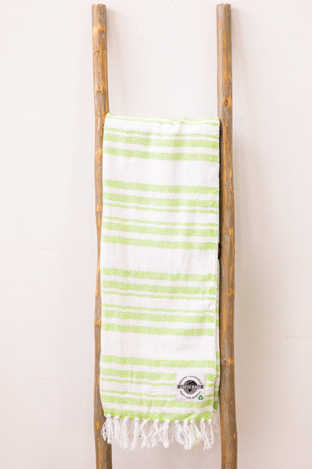 Bright Green Stripe Beach Blanket - Filly Flair