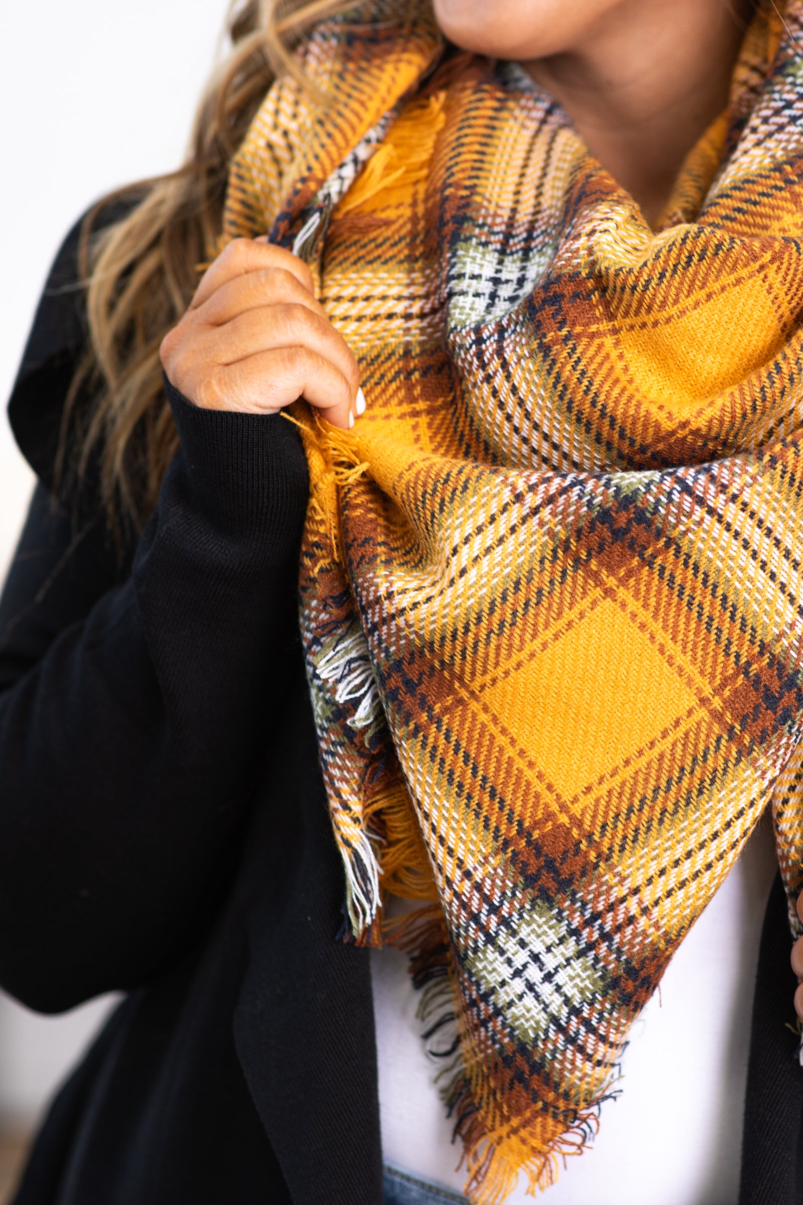 Mustard sales blanket scarf