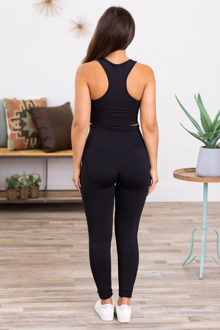 Black Racerback Bra and Legging Set - Filly Flair