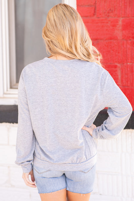 Heather Grey USA Graphic Sweatshirt