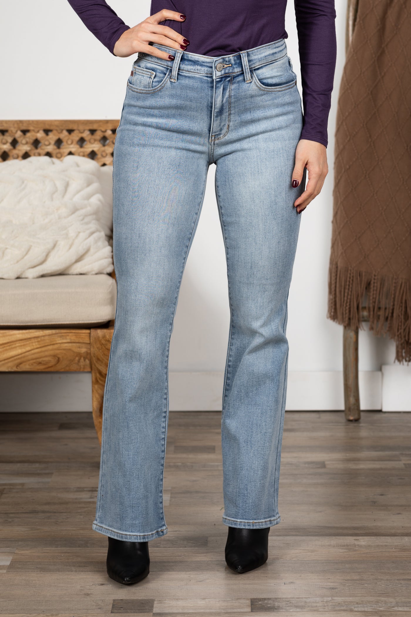 Judy Blue Light Wash Thermal Bootcut Jean