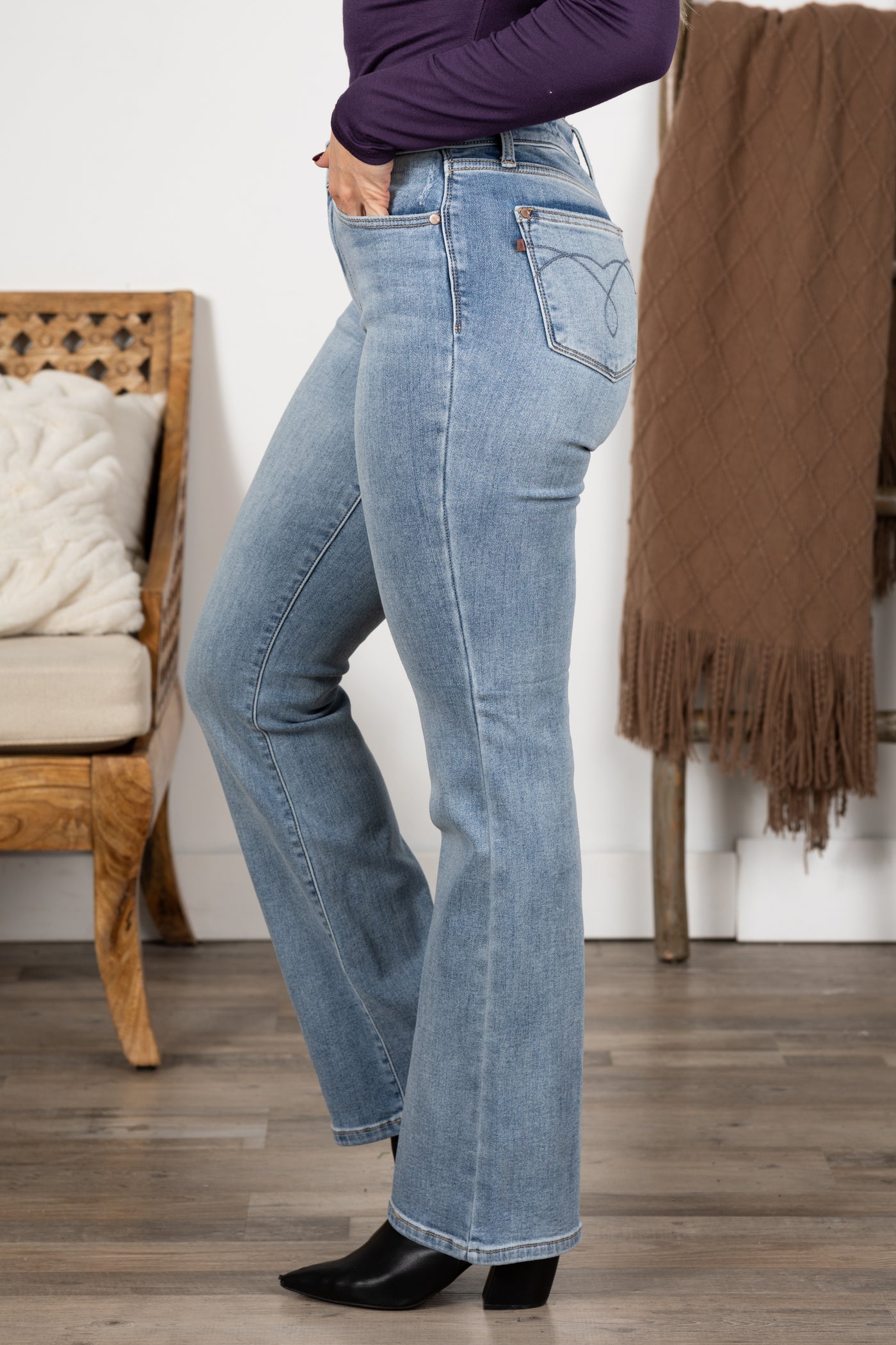 Judy Blue Light Wash Thermal Bootcut Jean