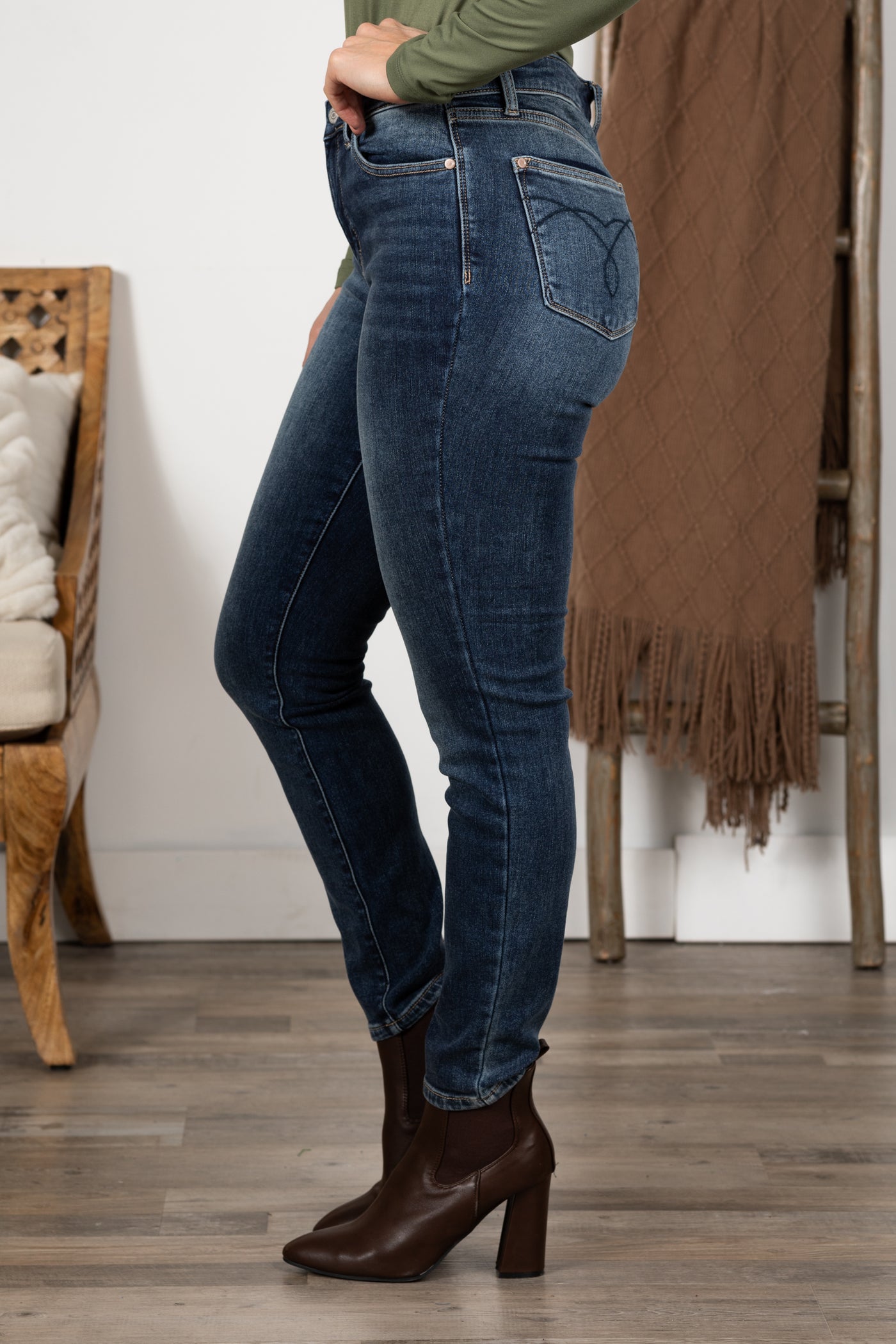 Judy Blue Thermal Dark Wash Skinny Jeans