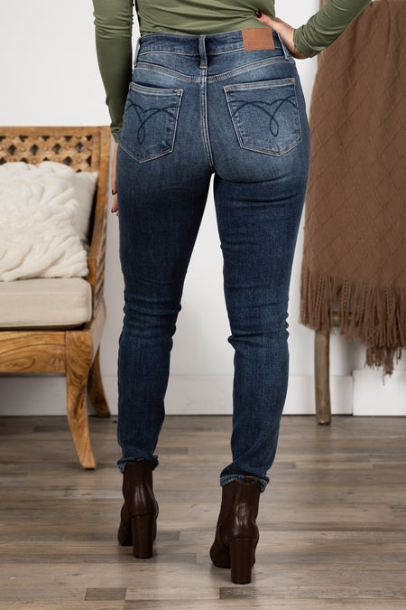 Judy Blue Thermal Dark Wash Skinny Jeans