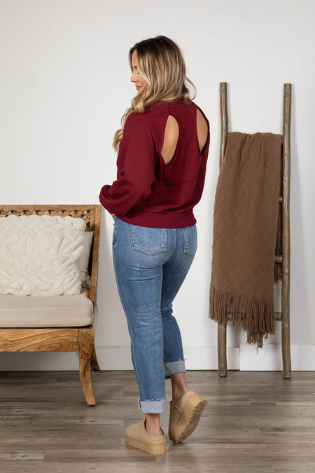 Knit Sweatshirt With Cut Out Back