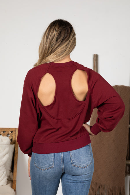 Knit Sweatshirt With Cut Out Back