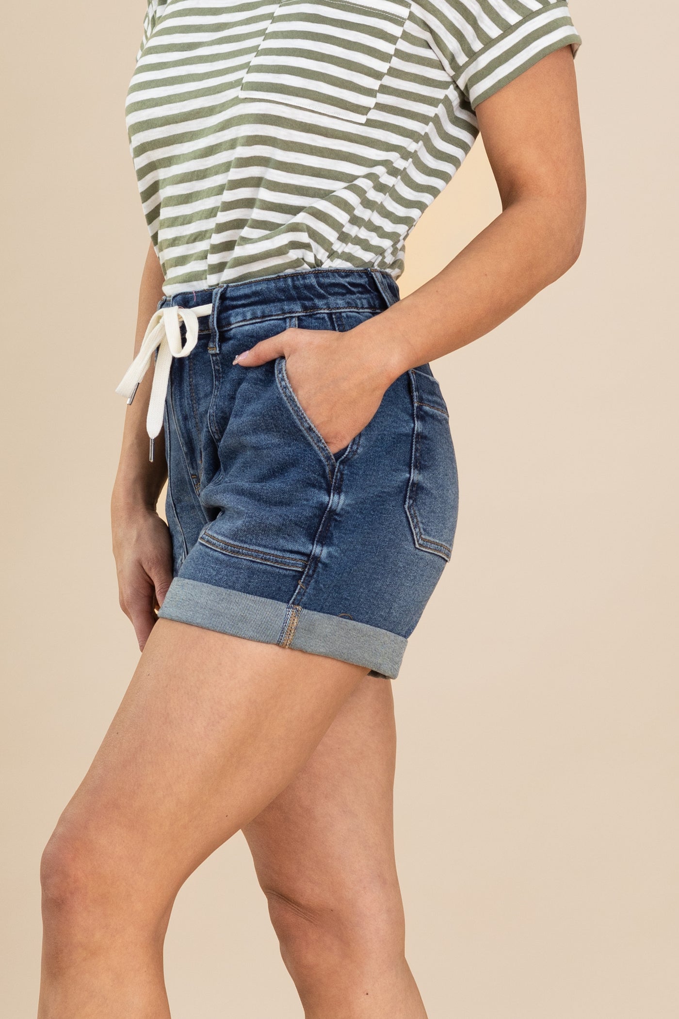 Judy Blue Cuff Jogger Denim Shorts