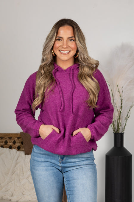 Brushed Hacci Melange Hoodie Sweater