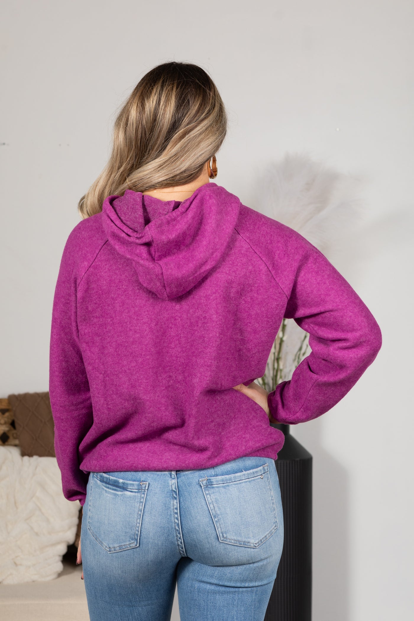 Brushed Hacci Melange Hoodie Sweater