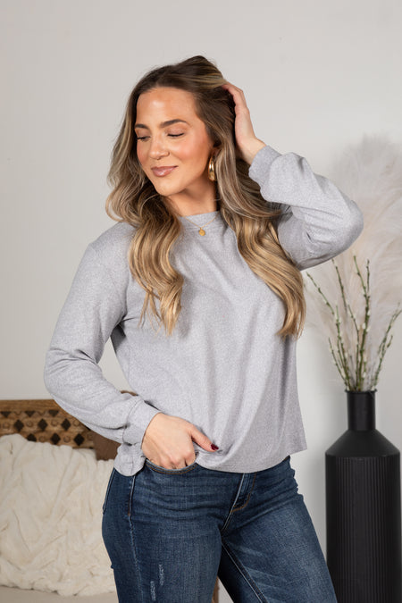 Soft Melange Hacci Long Sleeve Tee