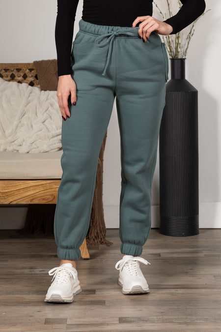 Fleece Drawstring Joggers With Pocket