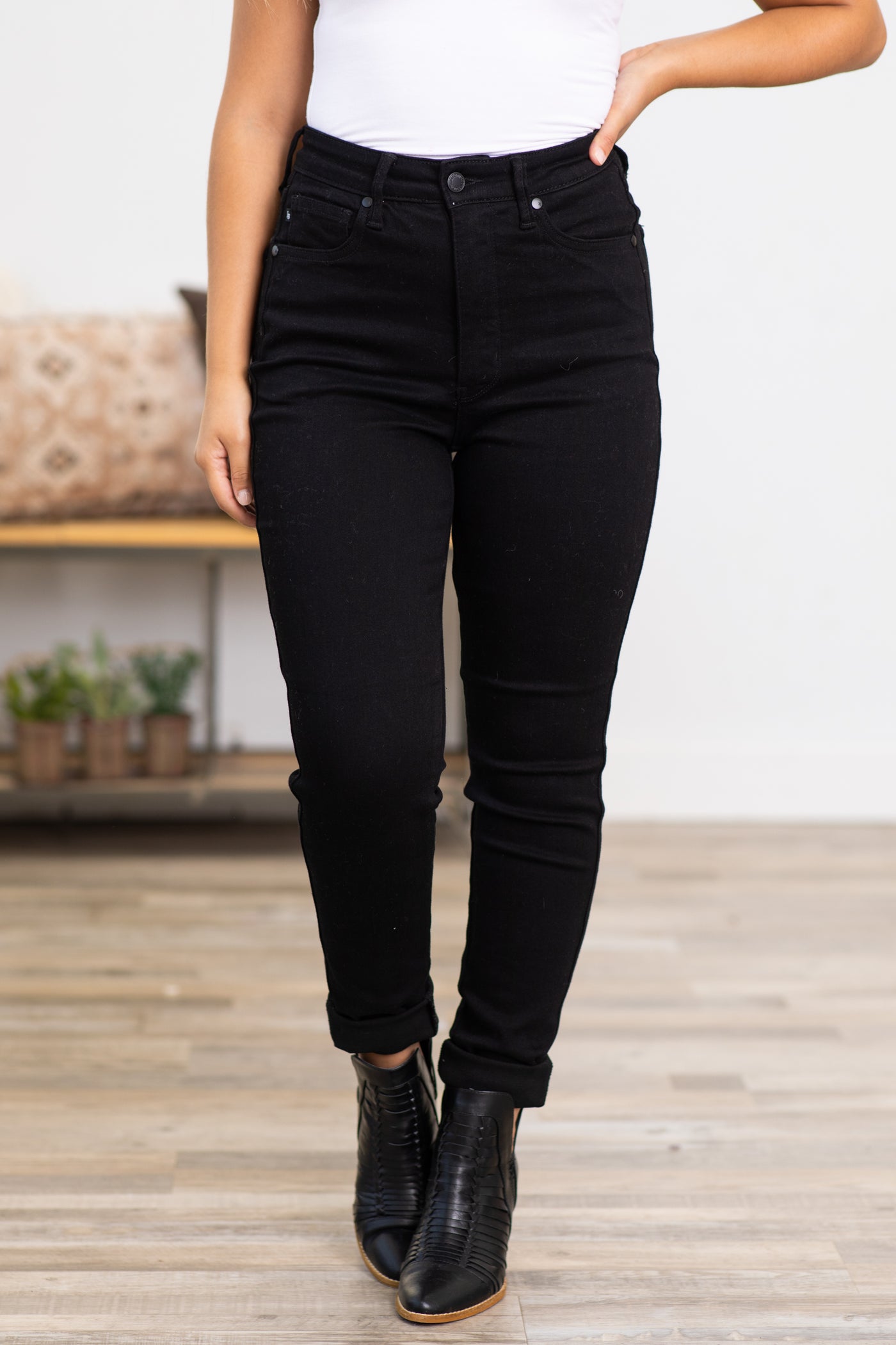 Judy Blue Black Tummy Control Skinny Jeans · Filly Flair