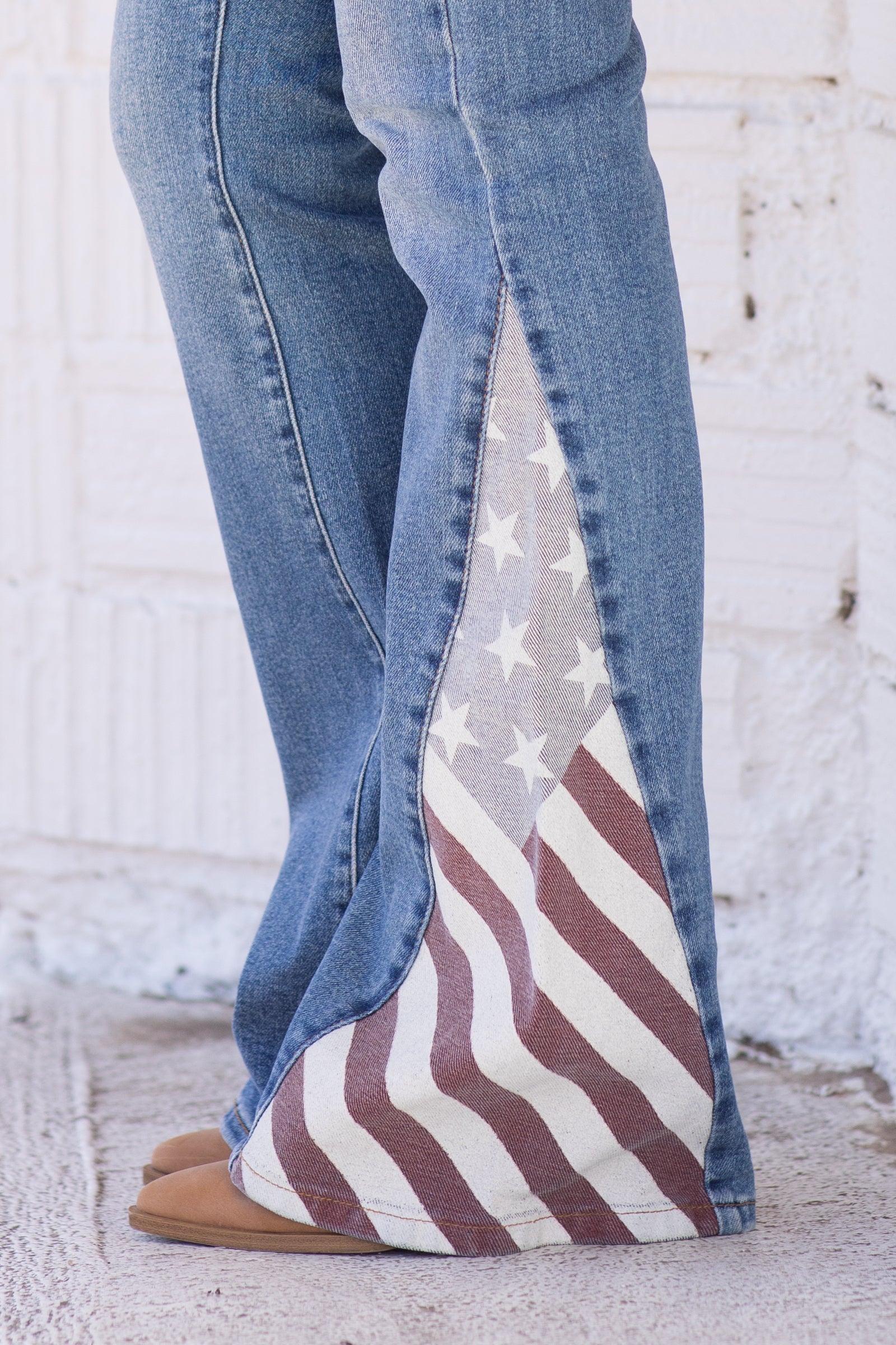 Full Print factory America Flag Jeans