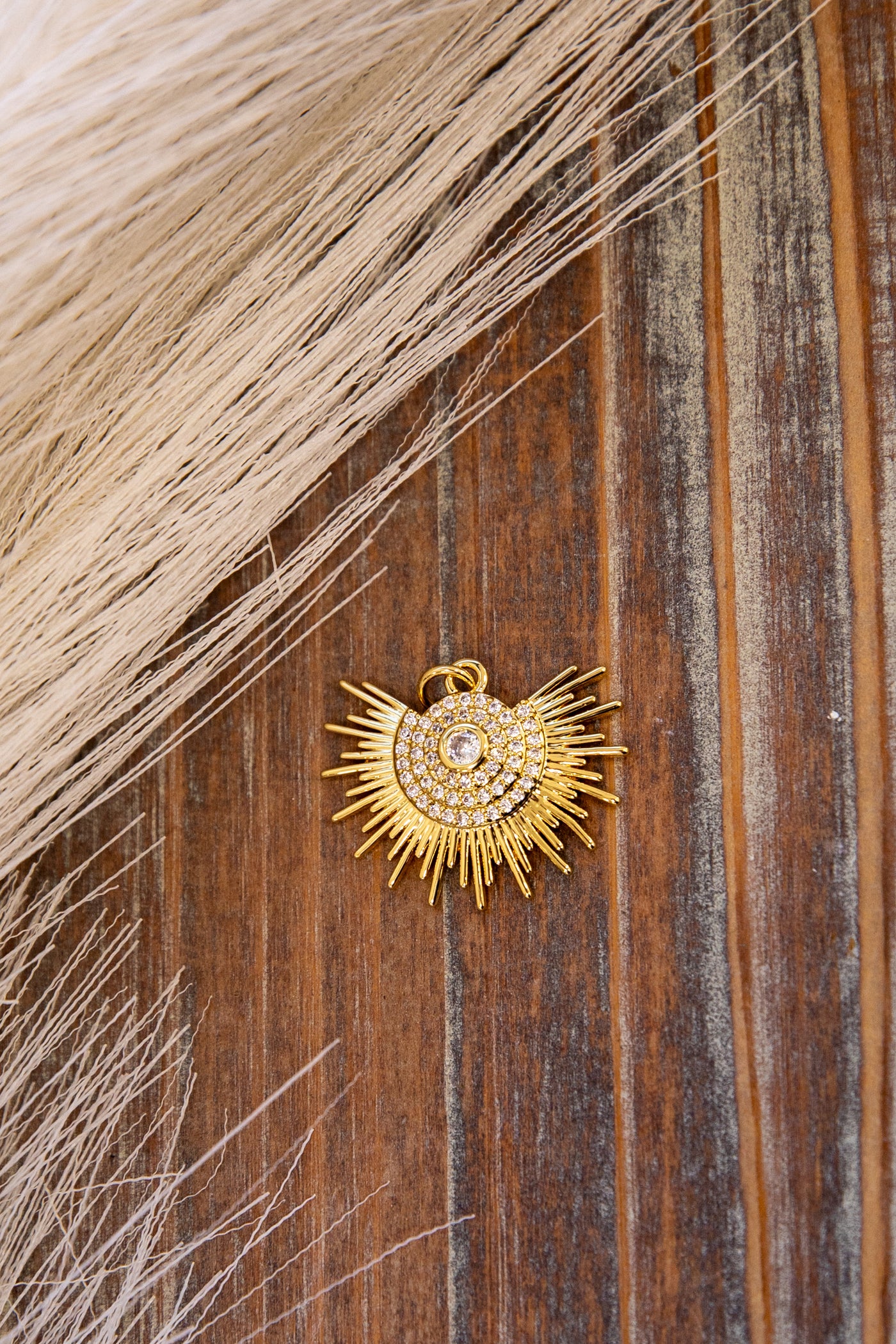 Textured Sunburst Charm