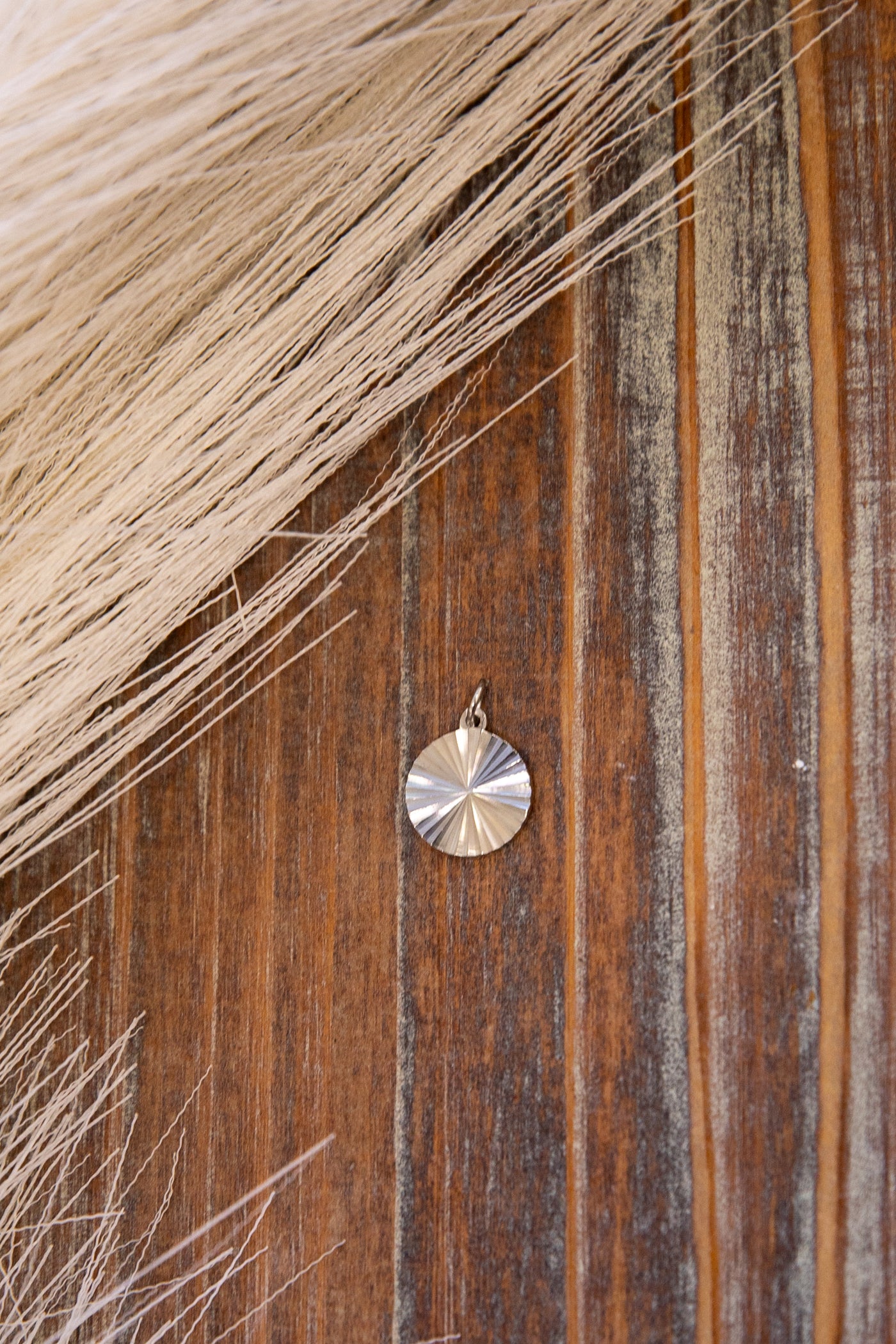 Textured Circle Pendant Charm