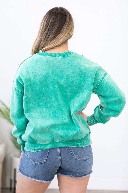 Jade Washed Fleece Sweatshirt