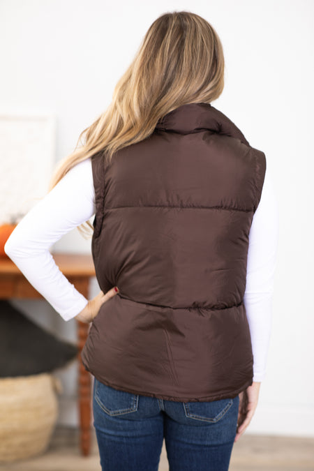 Brown Sherpa Lined Vest