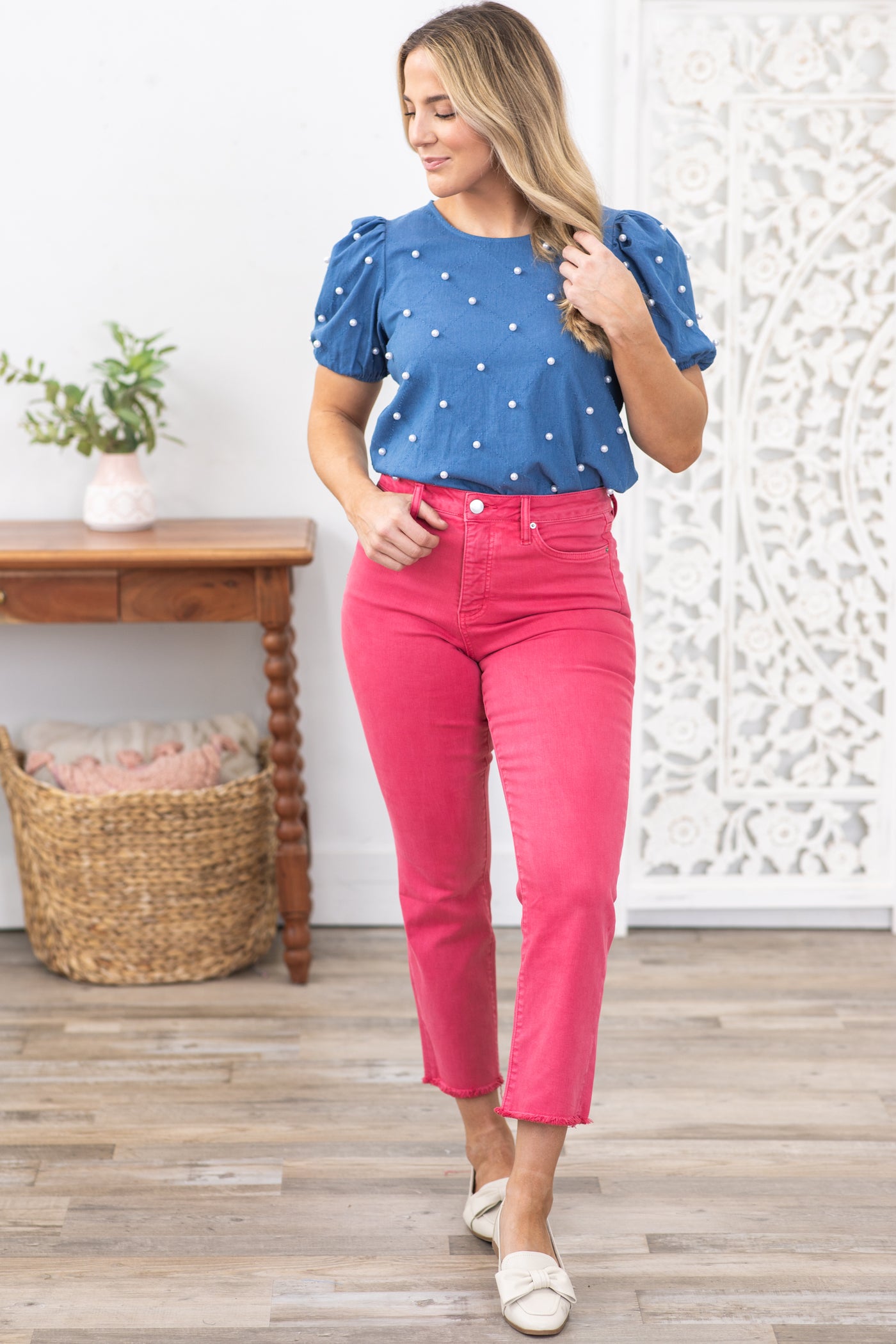 RFM Berry Crop Tummy Support Straight Leg Jean · Filly Flair