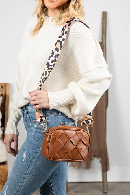 Leopard Strap Crossbody Bag