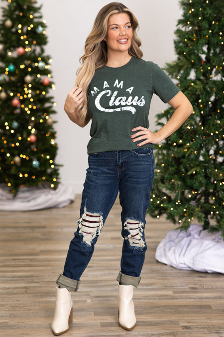 Emerald Green Mama Claus Graphic Tee