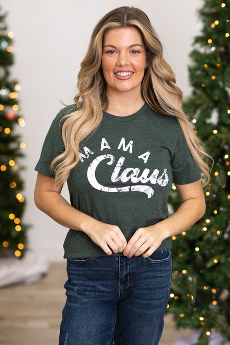 Emerald Green Mama Claus Graphic Tee