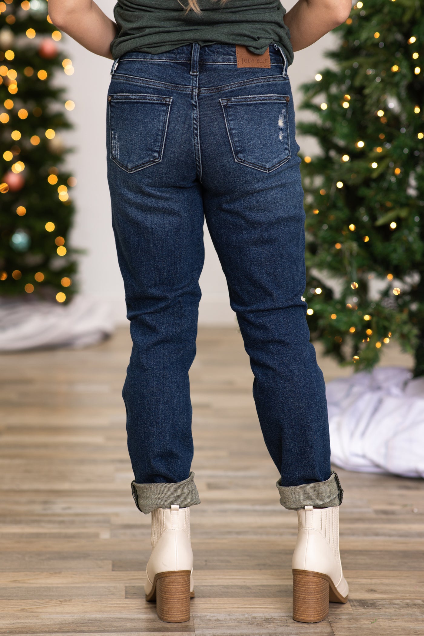 Judy Blue Distressed Jeans With Plaid Backing · Filly Flair