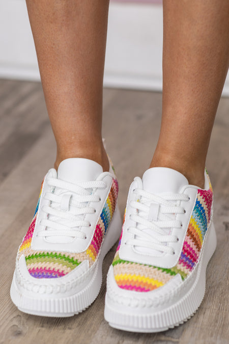 Rainbow Platform Lace Up Sneaker