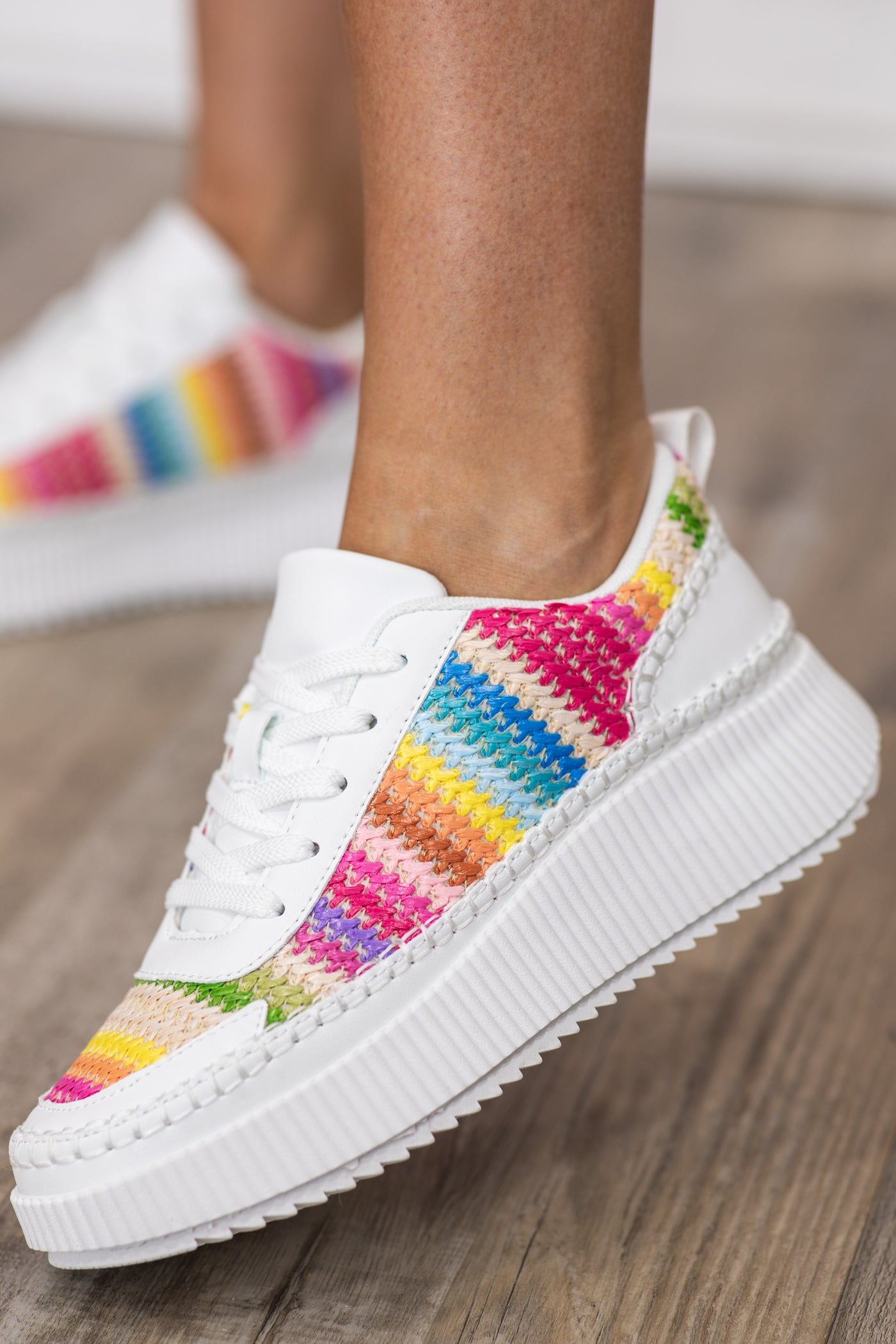 Rainbow Platform Lace Up Sneaker