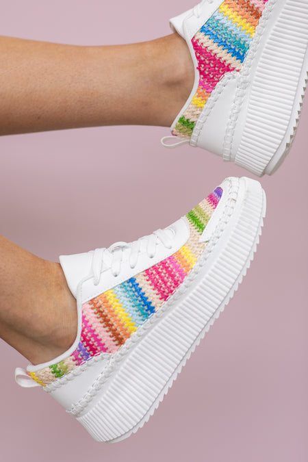 Rainbow Platform Lace Up Sneaker