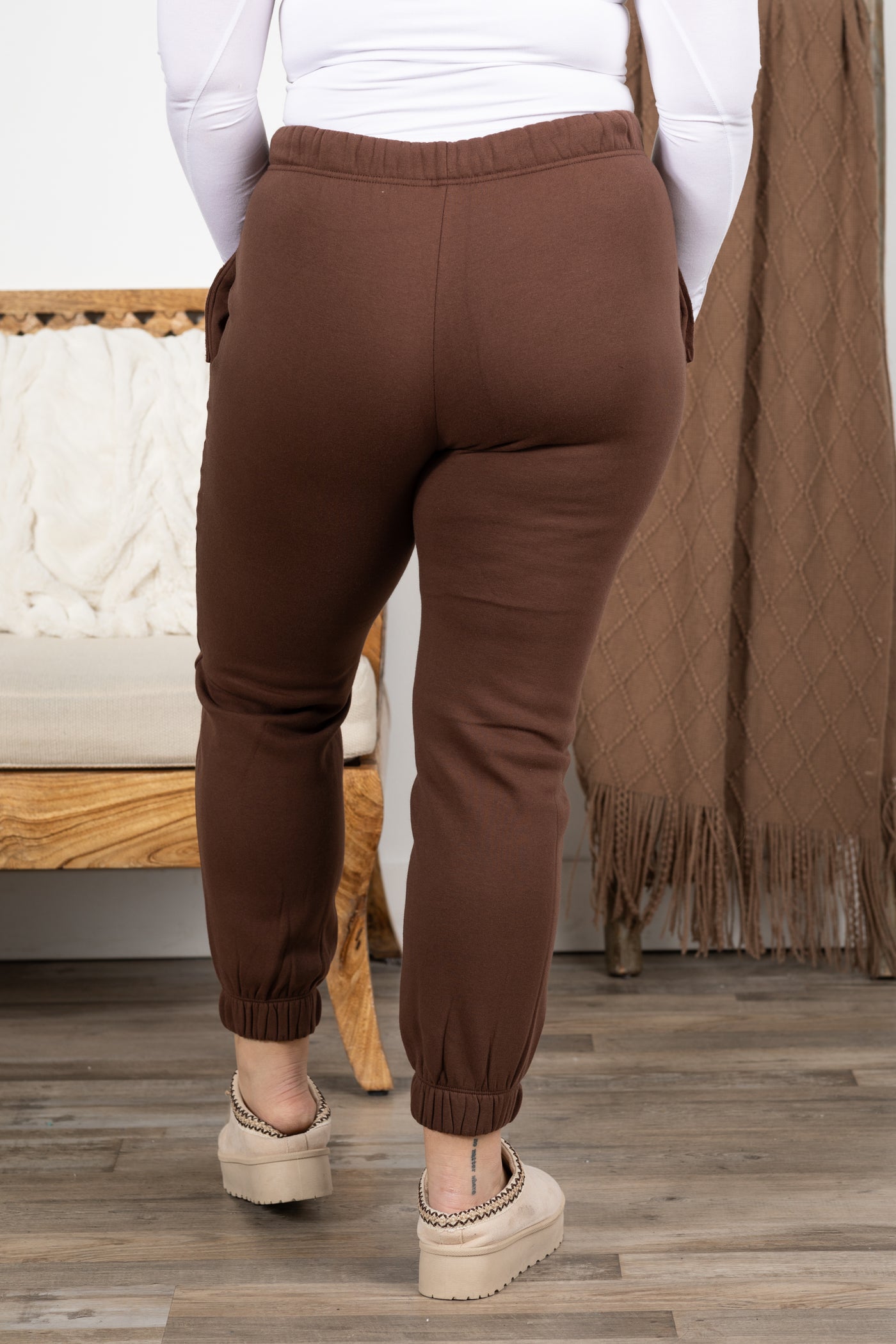 Fleece Drawstring Joggers With Pocket