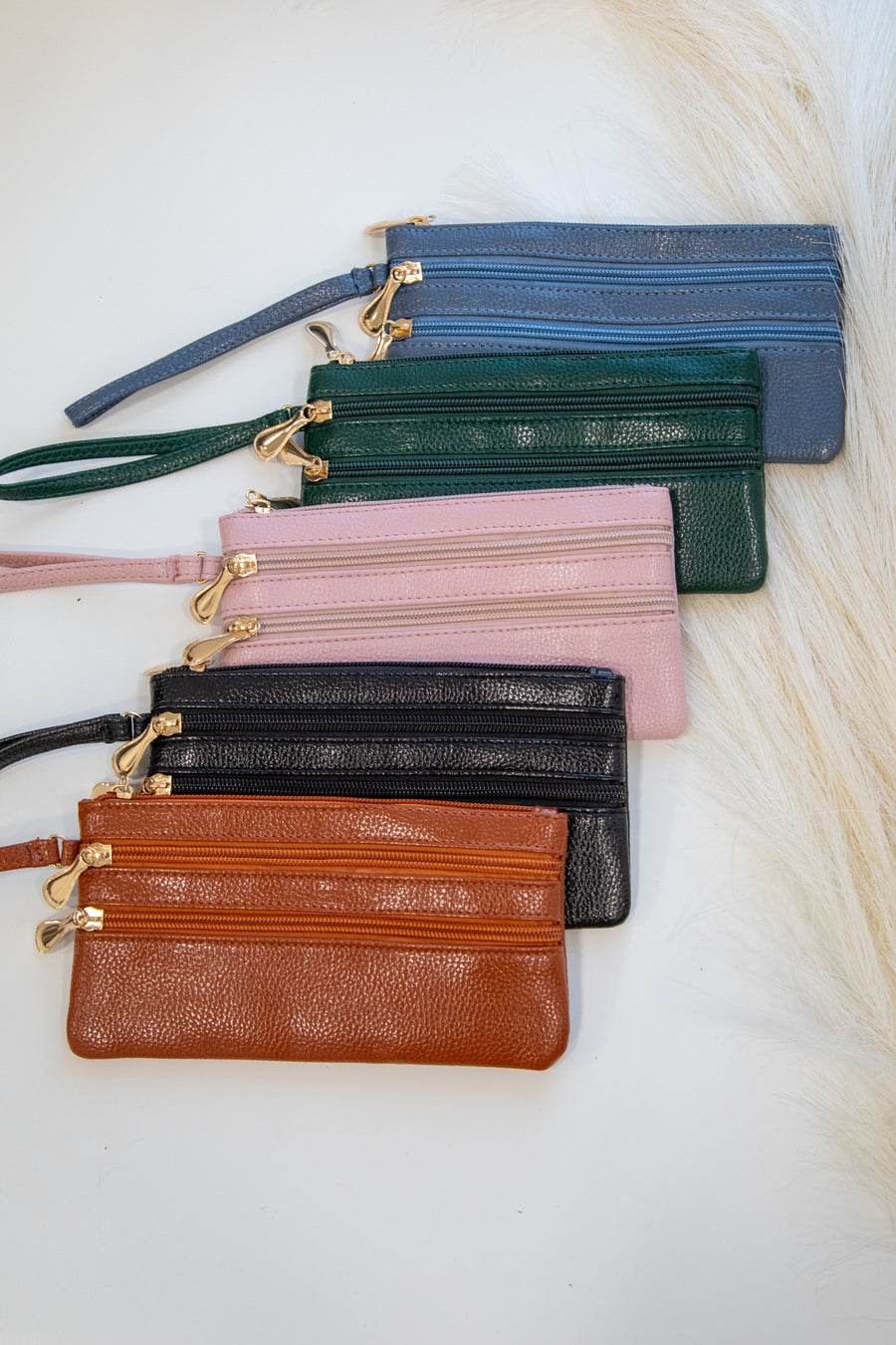 Vegan Leather Wrist Wallet Purse