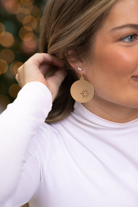 Gold Matte Ornament Earrings