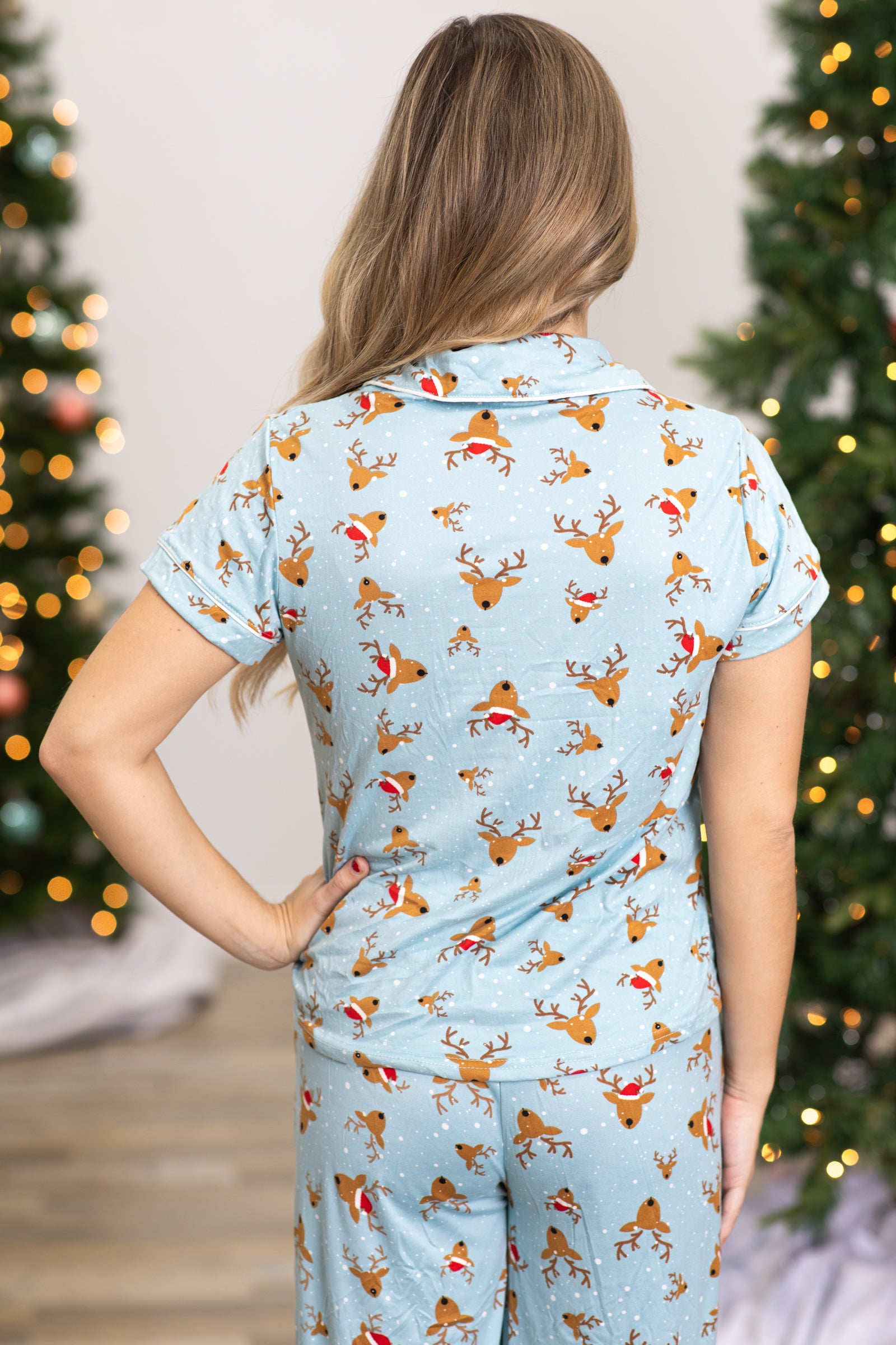 Light blue christmas online pajamas