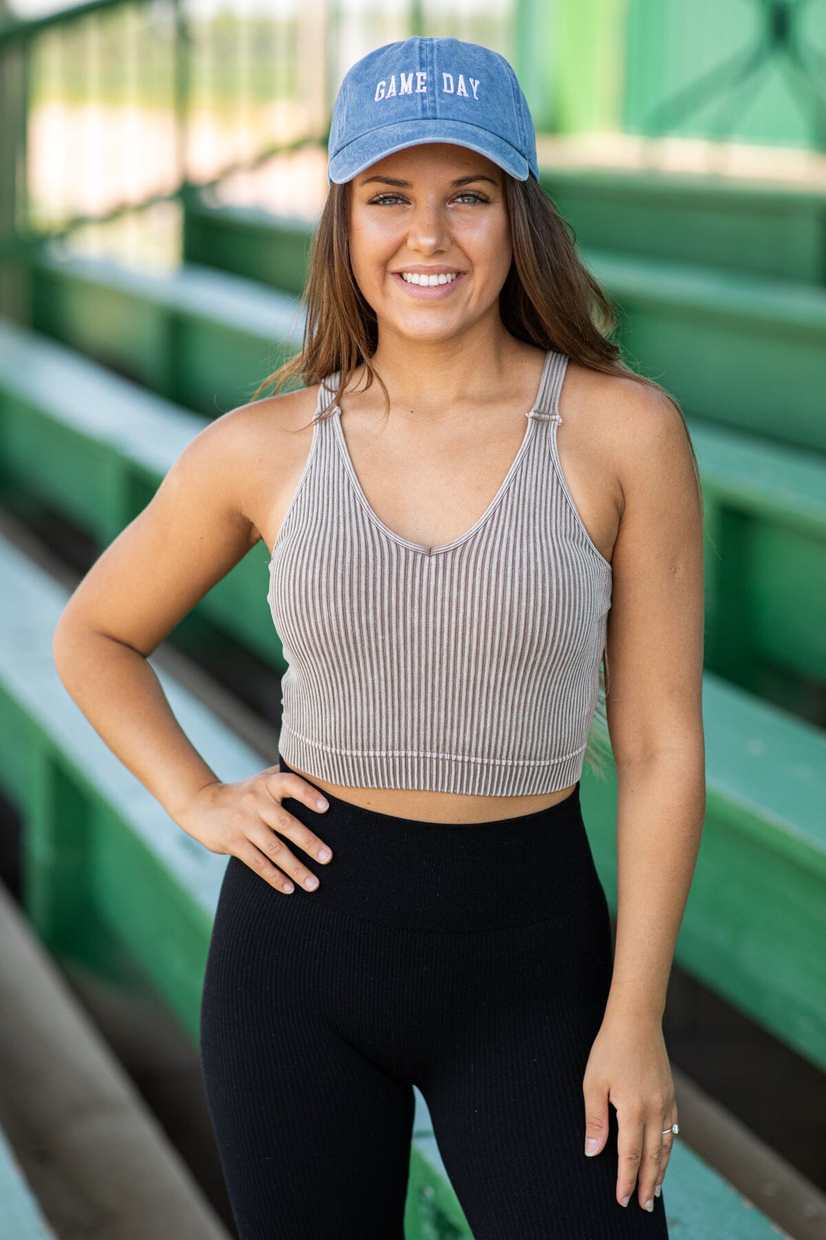 Mocha Ribbed Bralette With Padding - Filly Flair