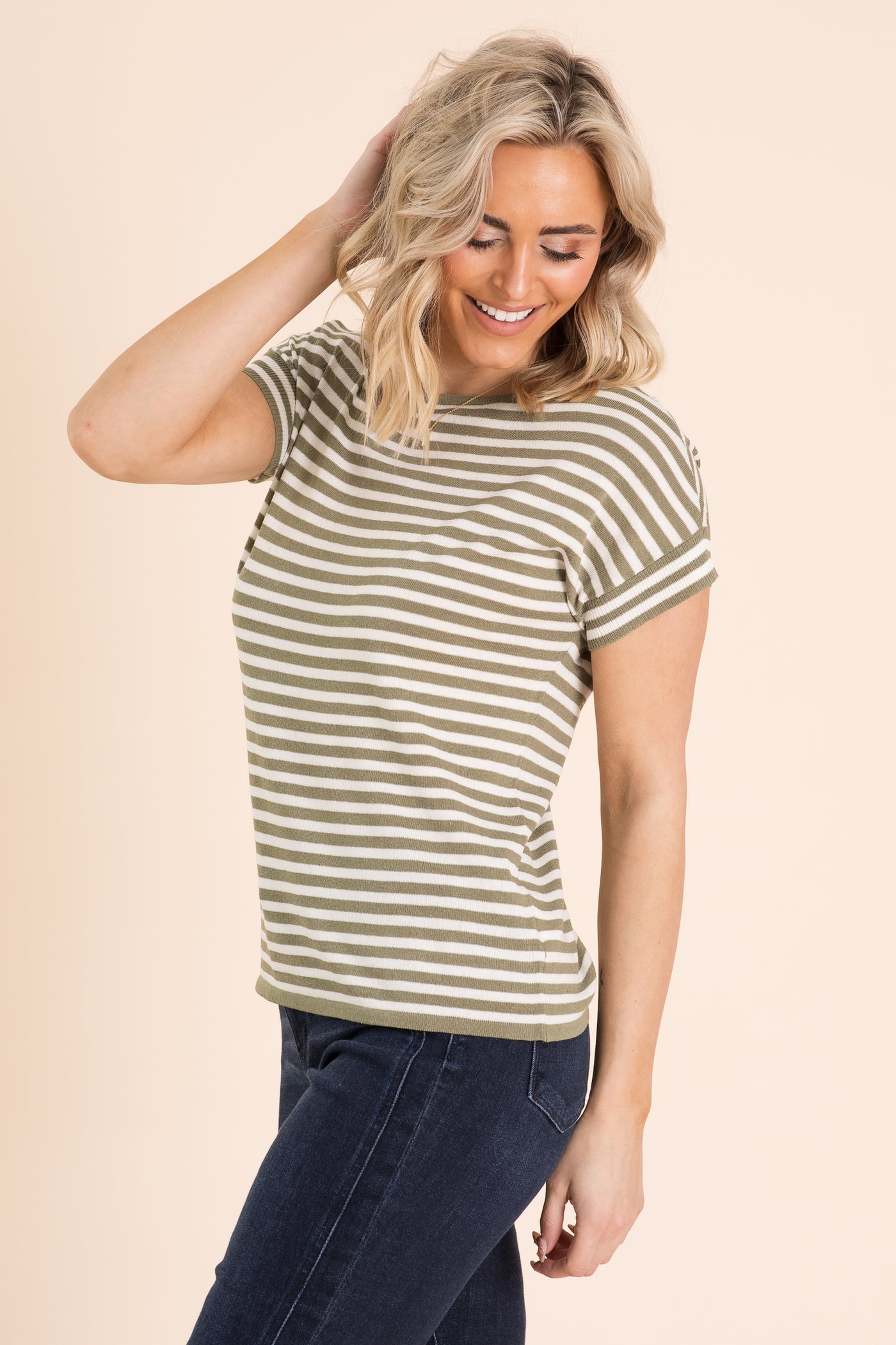 Striped Lightweight Sweater Knit Top