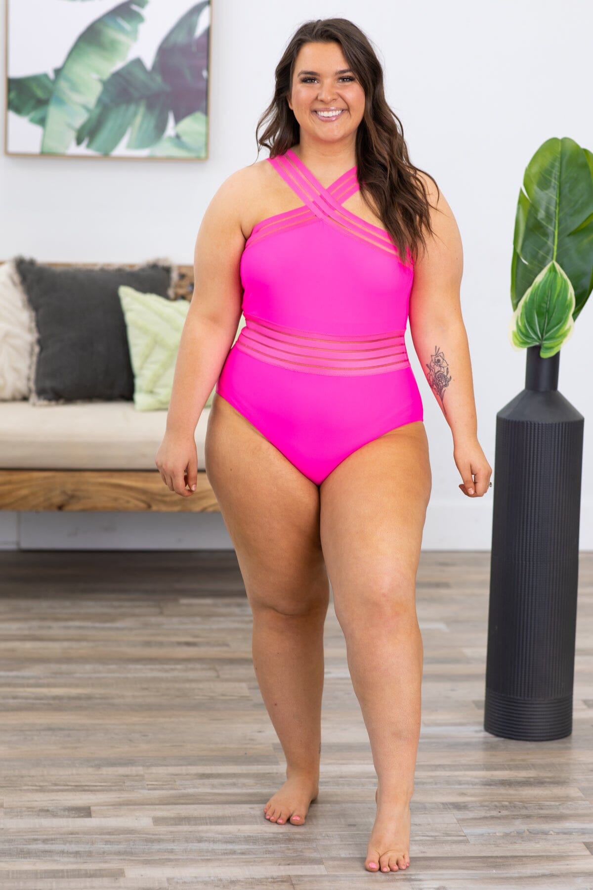 Spanx Halter One Piece Swimsuit in Pink