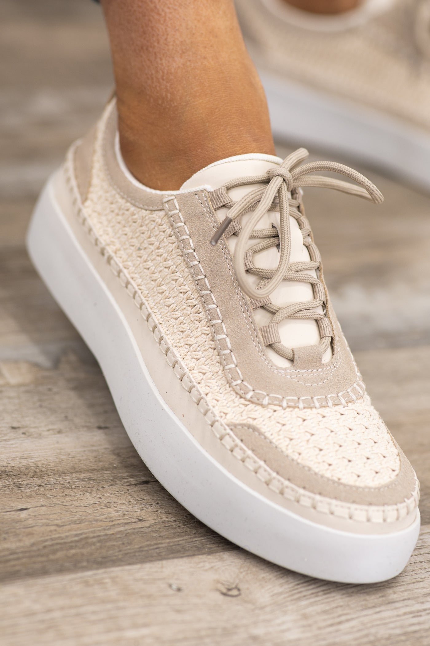 Tweed Textured Platform Sneakers