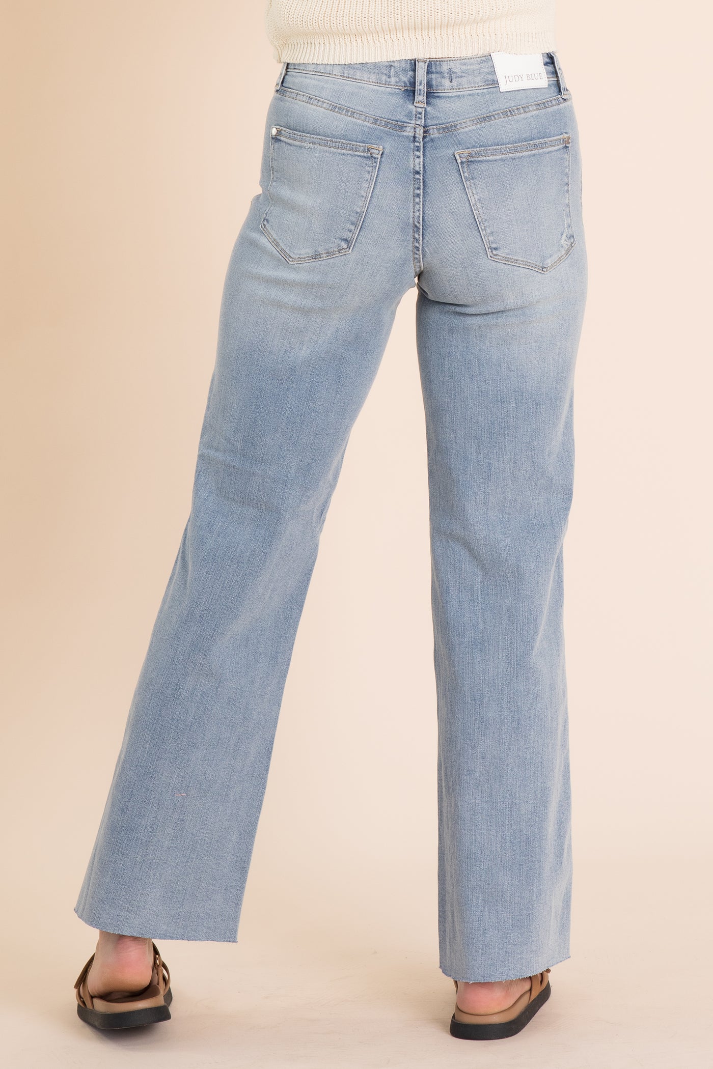 Judy Blue Tummy Control Wide Distress Jean