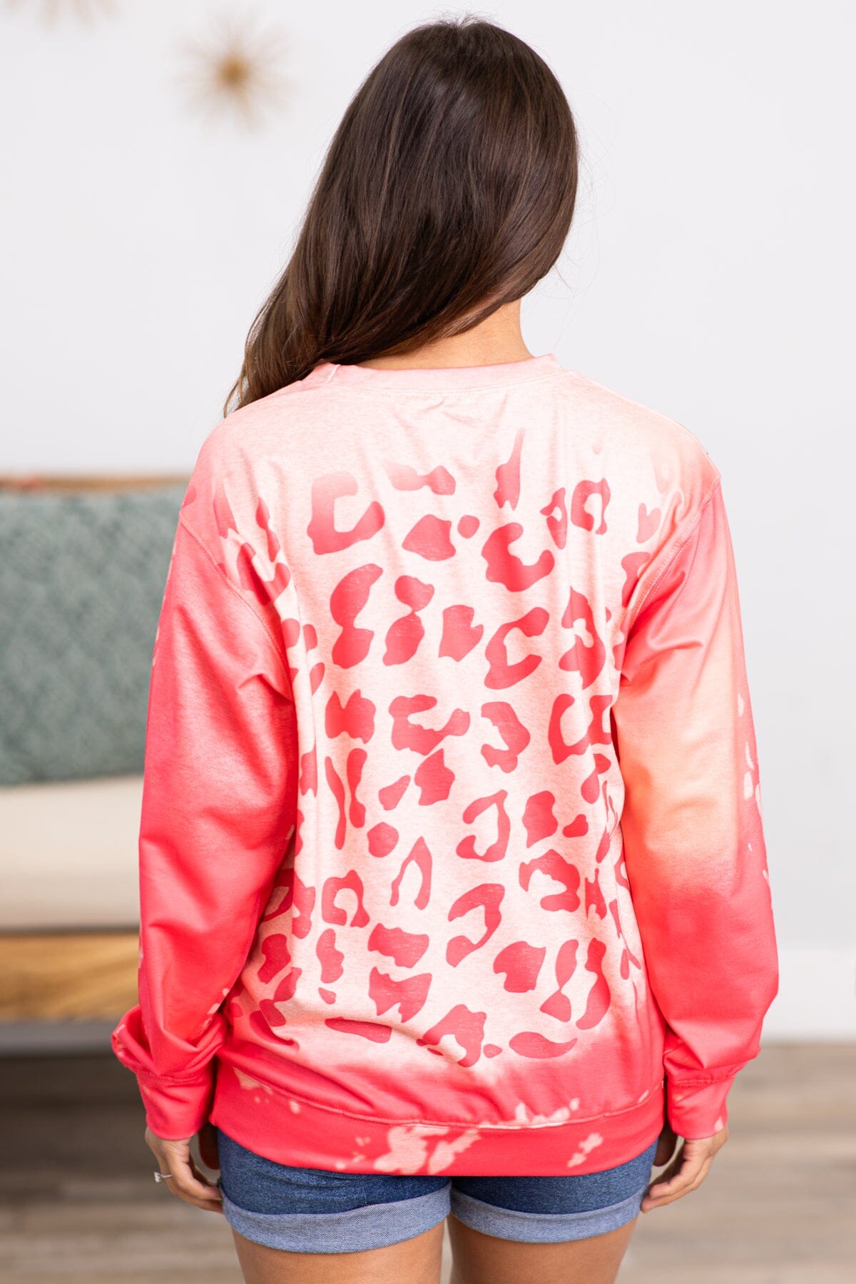 Coral and Peach Animal Print Sweatshirt - Filly Flair