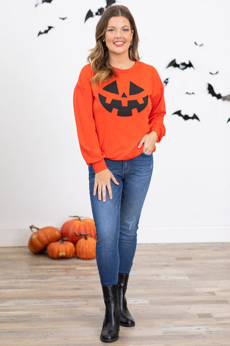 Orange and Black Pumpkin Graphic Tee