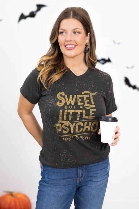 Charcoal Sweet And A Little Psycho Graphic Tee